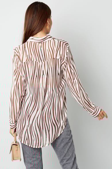 Bluse mit ästhetischem Druck - braun/weiß h5 Bild9